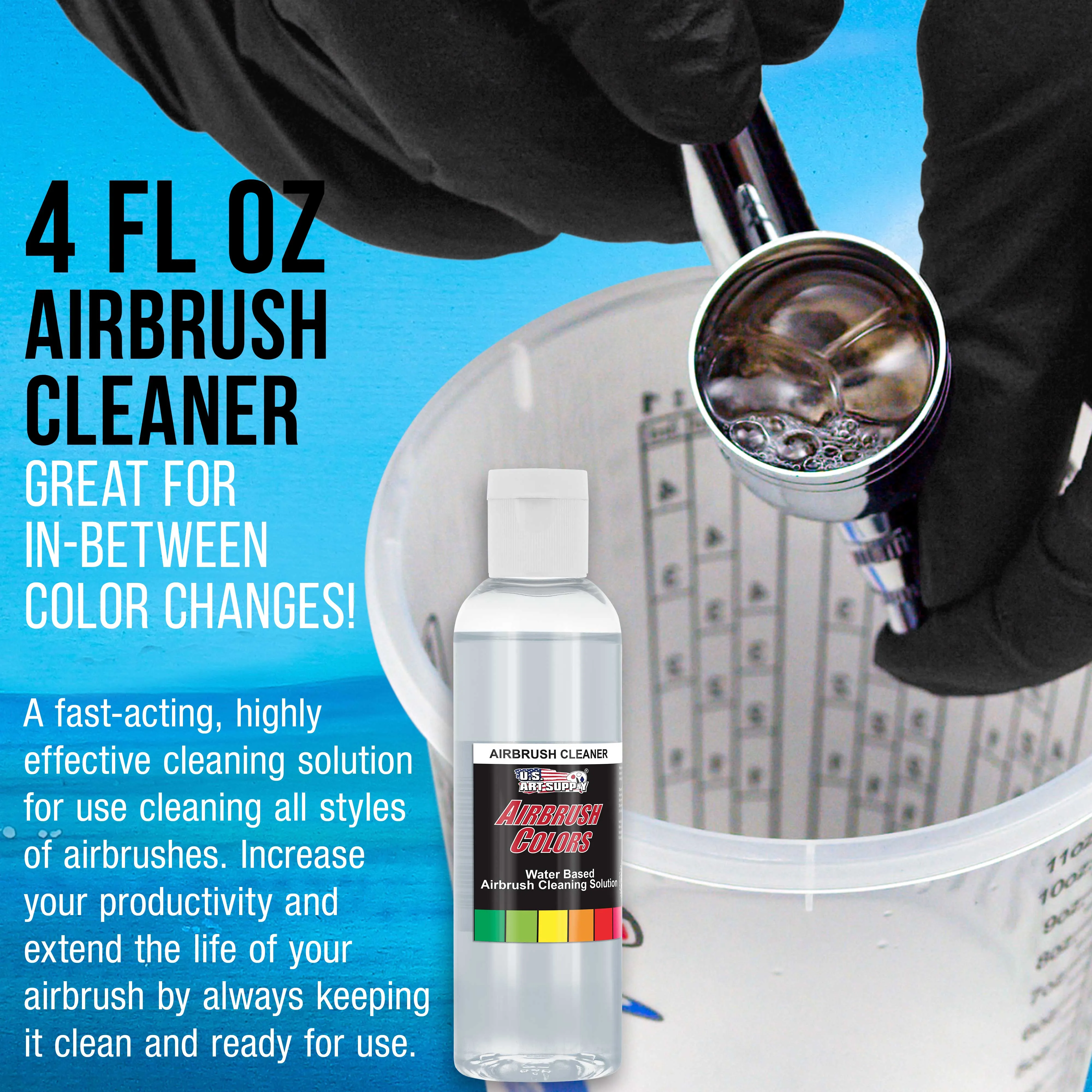 24 Color Acrylic Airbrush Paint Set & Accessories Kit with Airbrush Cleaning Pot & Holder, Air Hose, Quick-Connect and Mixing Cups