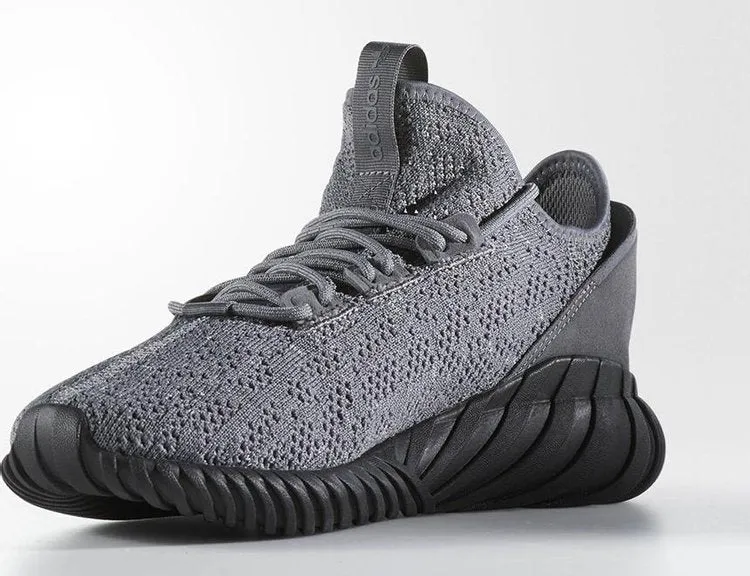 Adidas Tubular Doom Sock Primeknit 'Grey Black' Sneakers, Gray