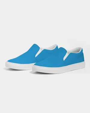 Bright Blue Cyan Slip-On Canvas Sneakers | Women's | Bright Pure Blue Cyan | C100M25Y0K0