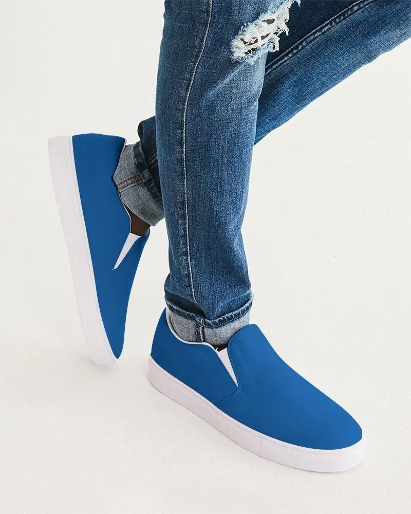 Bright Blue Slip-On Canvas Sneakers | Men's | Bright Pure Blue | C100M75Y0K0