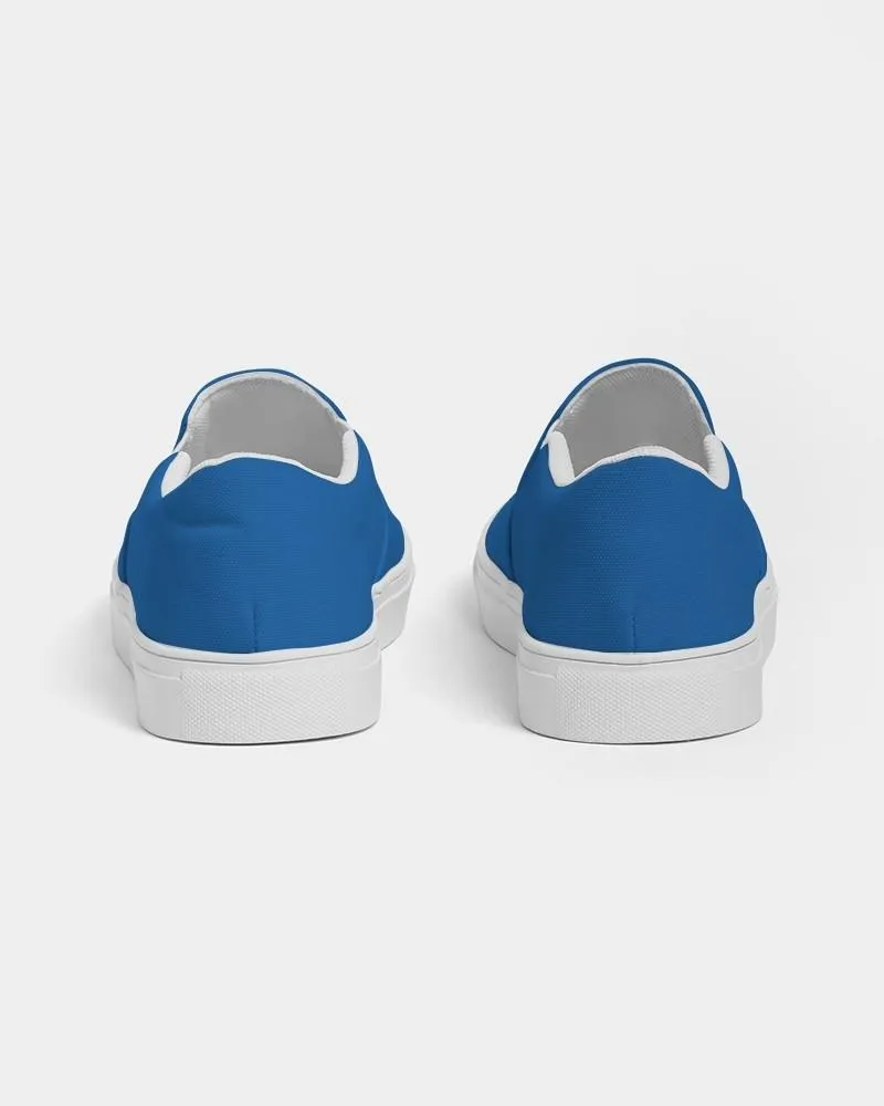 Bright Blue Slip-On Canvas Sneakers | Men's | Bright Pure Blue | C100M75Y0K0