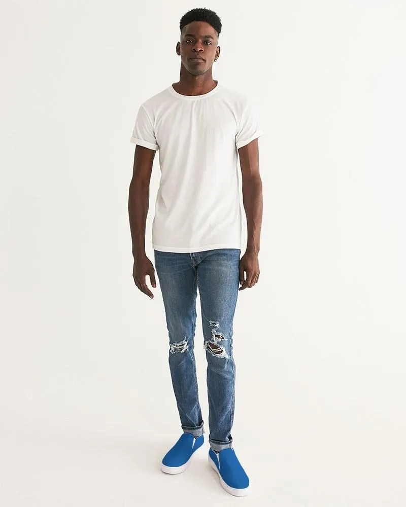 Bright Blue Slip-On Canvas Sneakers | Men's | Bright Pure Blue | C100M75Y0K0