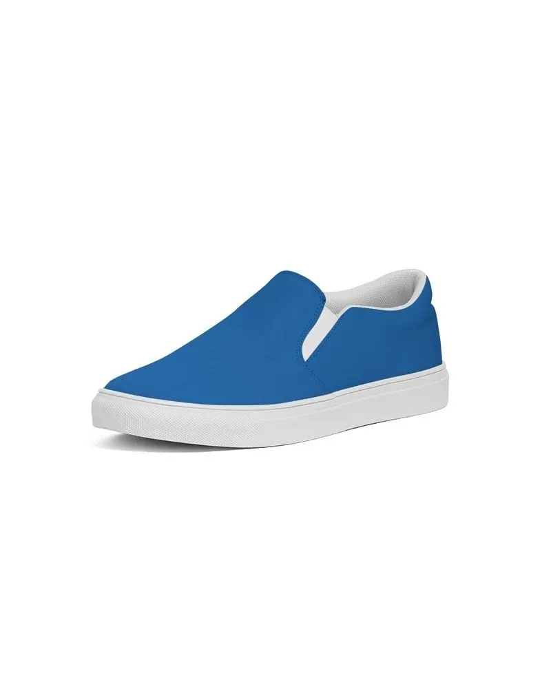 Bright Blue Slip-On Canvas Sneakers | Men's | Bright Pure Blue | C100M75Y0K0