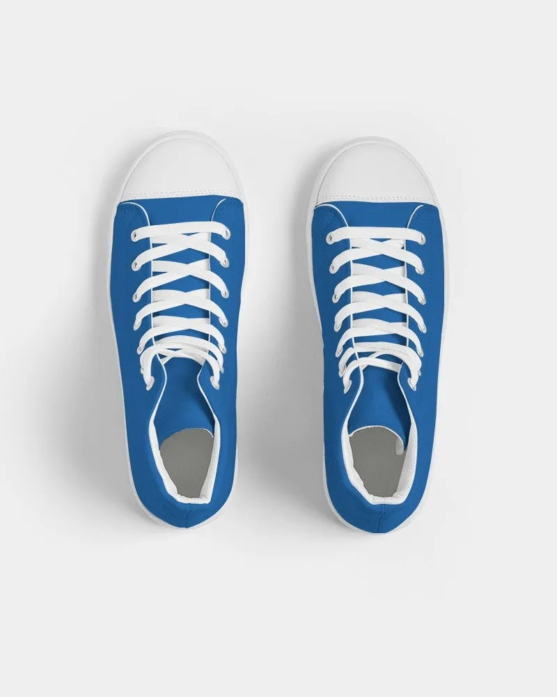 Bright Blue Women's High-top Canvas Sneakers | Women's | Bright Pure Blue | C100M75Y0K0