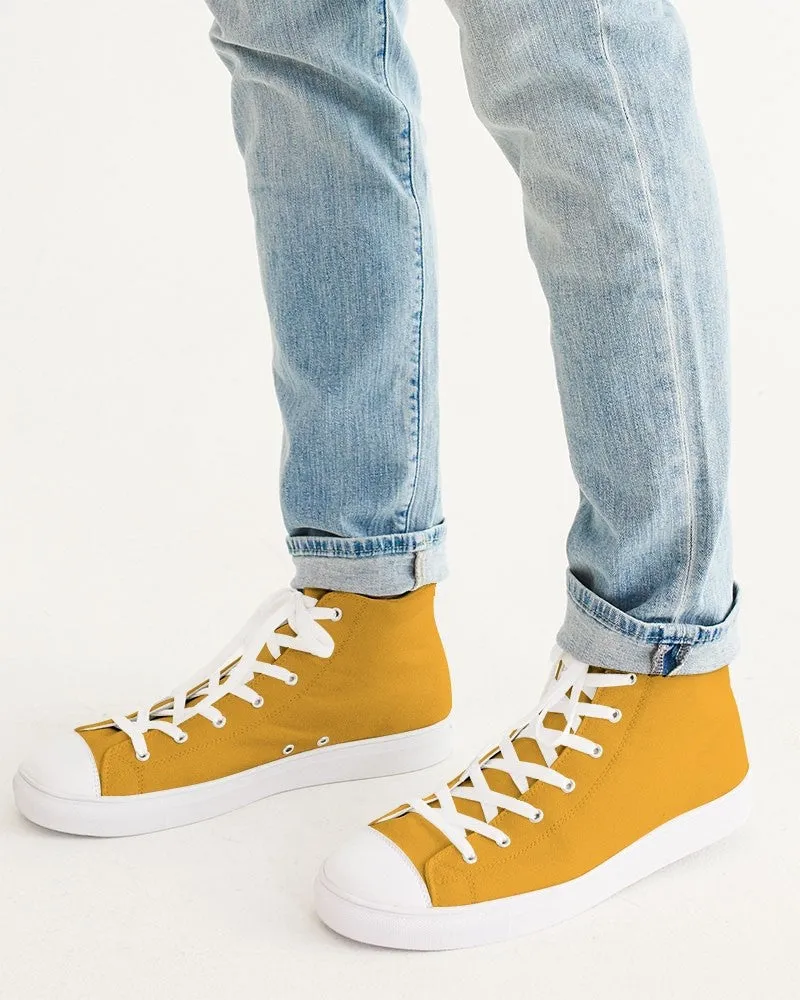Bright Orange Men's High-top Canvas Sneakers | Men's | Bright Pure Orange | C0M38Y100K0