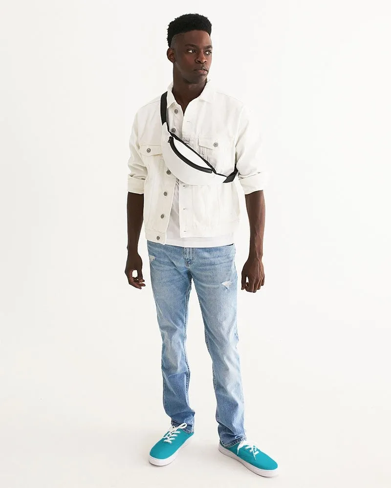 Bright Warm Cyan Men's Canvas Sneakers | Men's | Bright Pure Warm Cyan | C100M0Y25K0