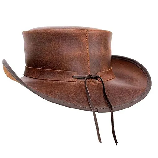 Bull Rider Leather Top Hat