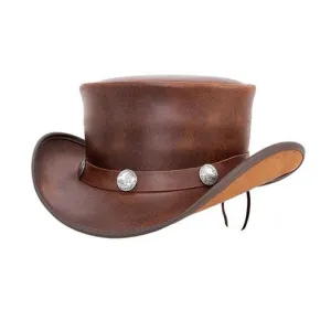 Bull Rider Leather Top Hat