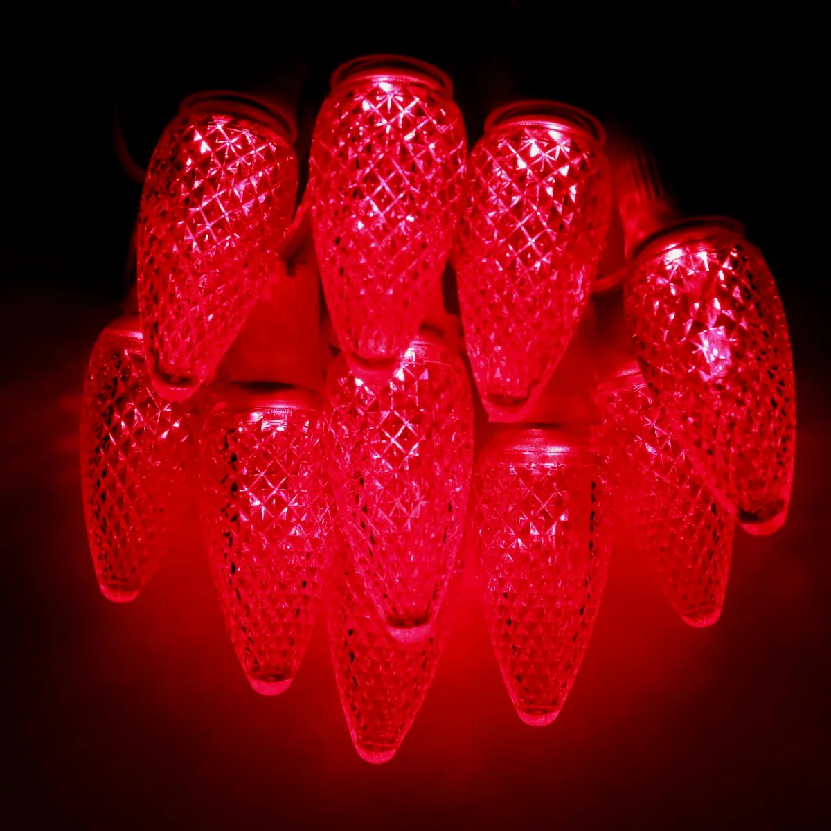 C9 Red LED Bulbs E17 Bases (SMD) (25 Pack)