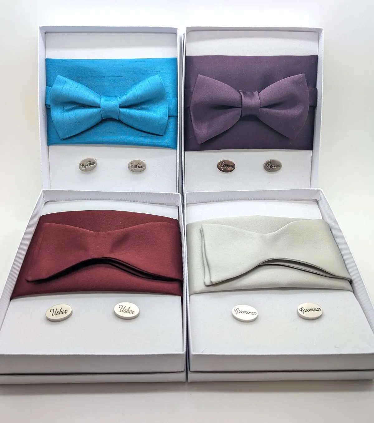 Celestial Blue Shantung Bow Tie