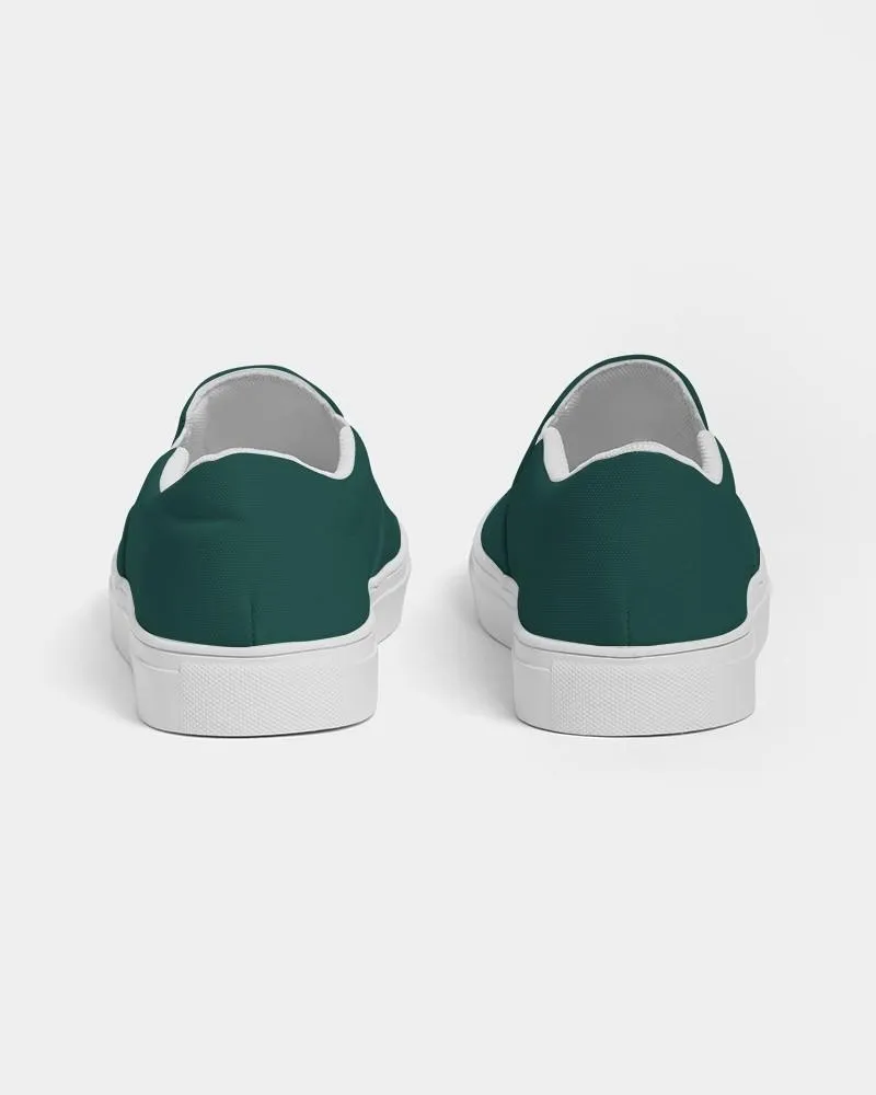 Dark Blue Cool Green Slip-On Canvas Sneakers | Men's | Dark Pure Blue Cool Green | C100M0Y50K80