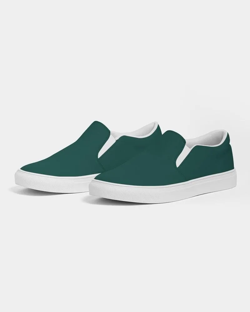 Dark Blue Cool Green Slip-On Canvas Sneakers | Men's | Dark Pure Blue Cool Green | C100M0Y50K80