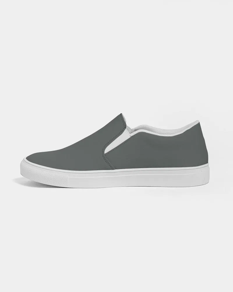 Dark Green Gray Slip-On Canvas Sneakers | Men's | Dark Pale Green Gray | C10M0Y10K80