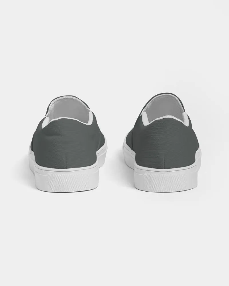 Dark Green Gray Slip-On Canvas Sneakers | Men's | Dark Pale Green Gray | C10M0Y10K80