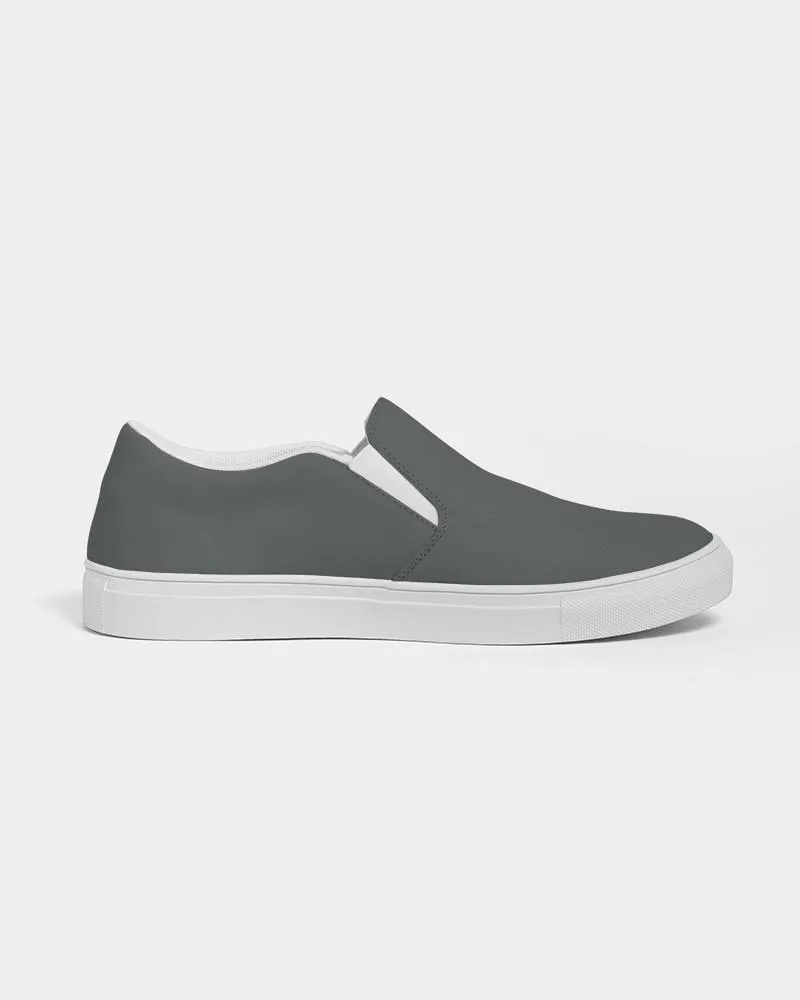 Dark Green Gray Slip-On Canvas Sneakers | Men's | Dark Pale Green Gray | C10M0Y10K80