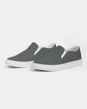 Dark Green Gray Slip-On Canvas Sneakers | Men's | Dark Pale Green Gray | C10M0Y10K80