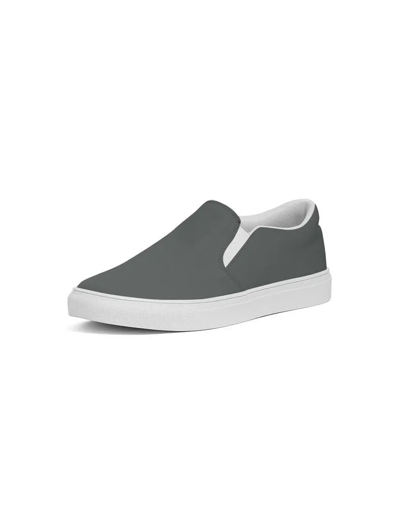 Dark Green Gray Slip-On Canvas Sneakers | Men's | Dark Pale Green Gray | C10M0Y10K80