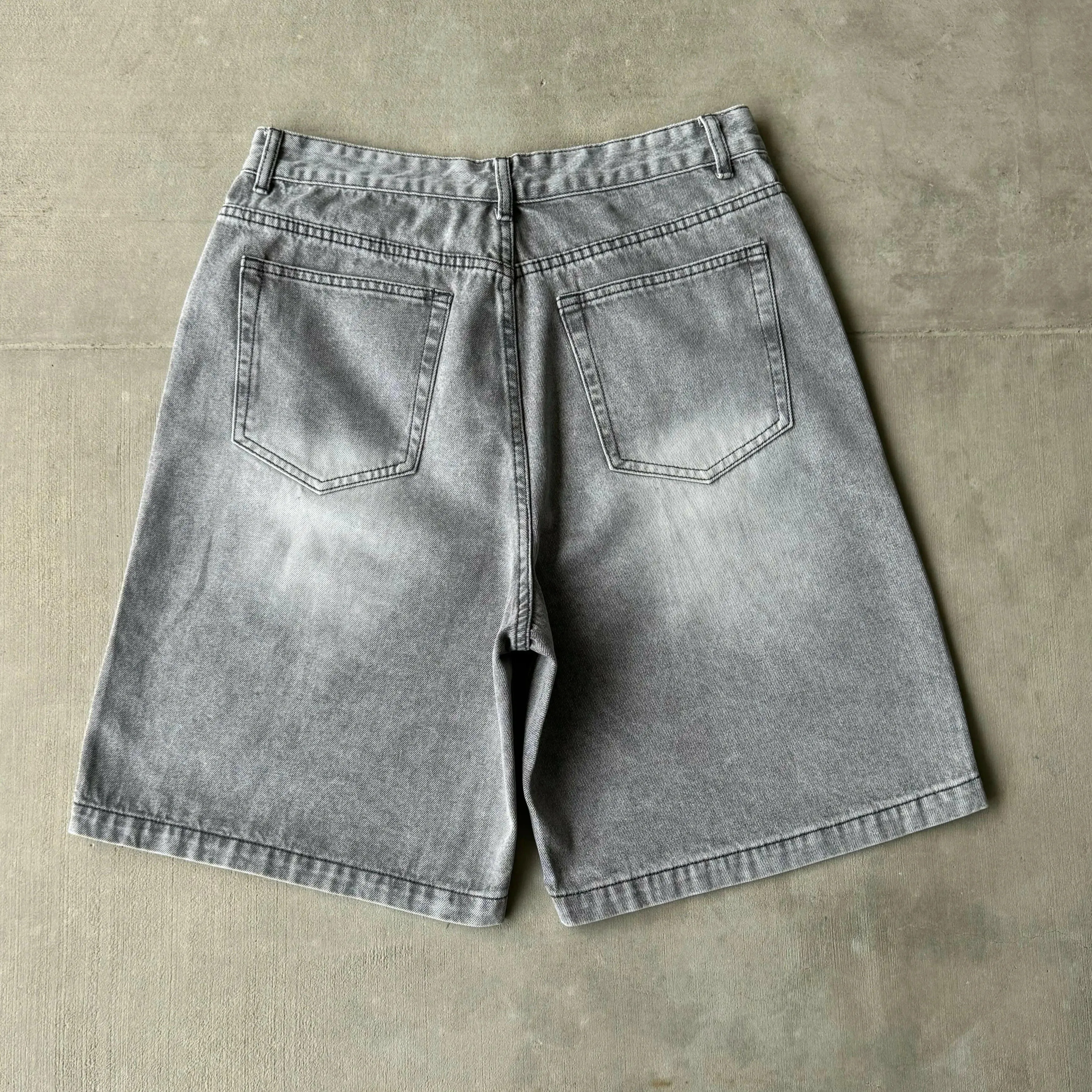 Faded Light Gray Baggy Jorts