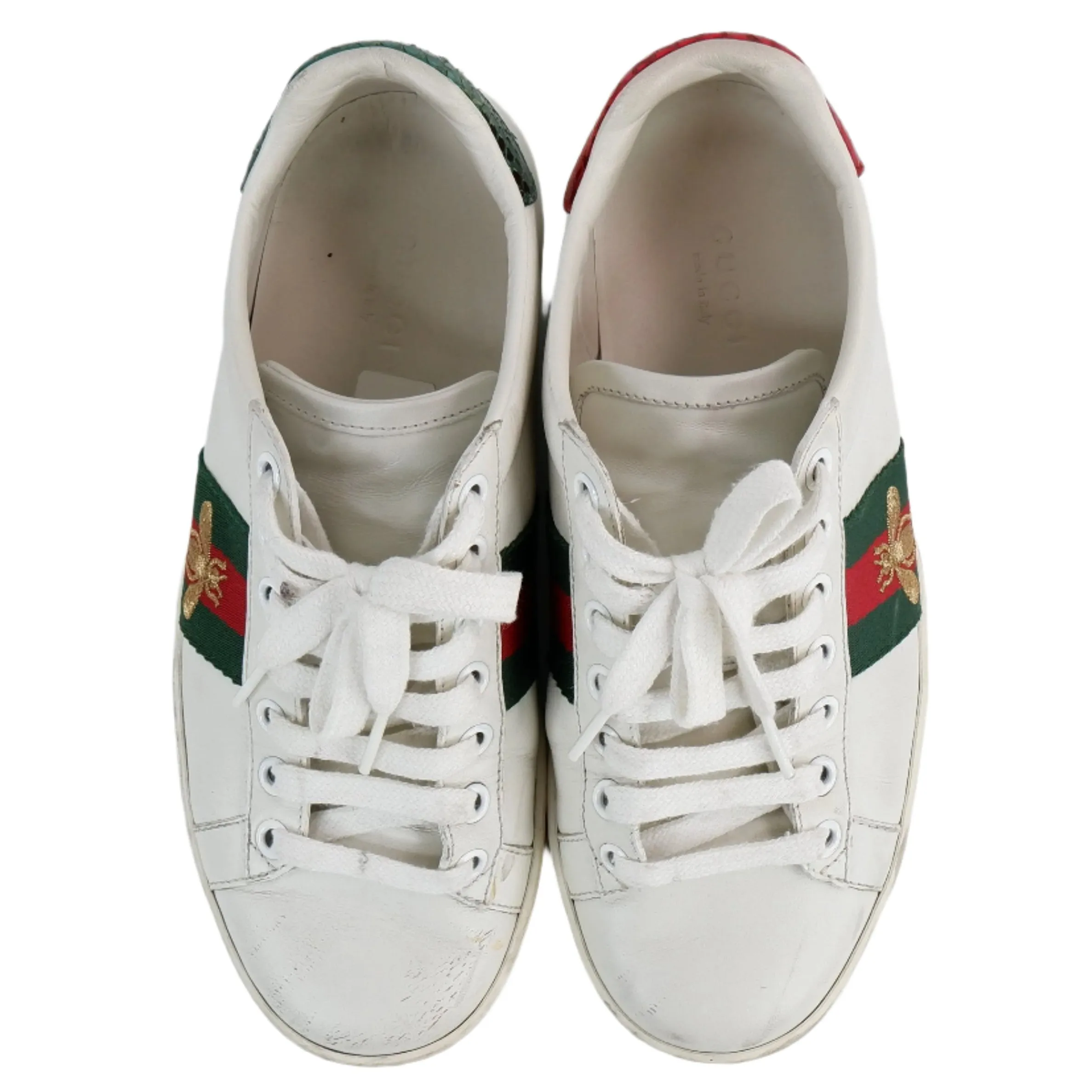 Gucci Ayers Bee Embroidered Womens Ace Sneaker White 35