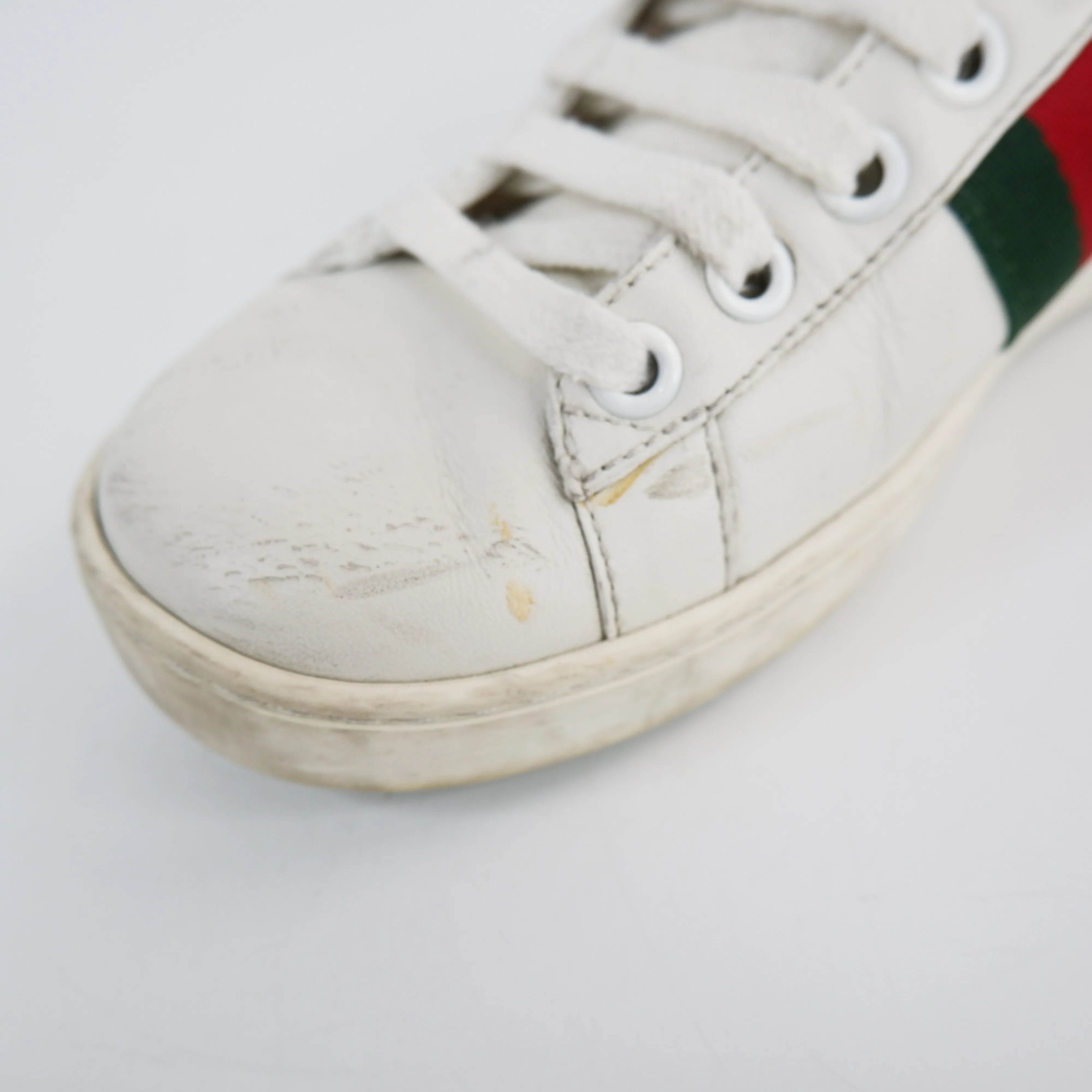 Gucci Ayers Bee Embroidered Womens Ace Sneaker White 35