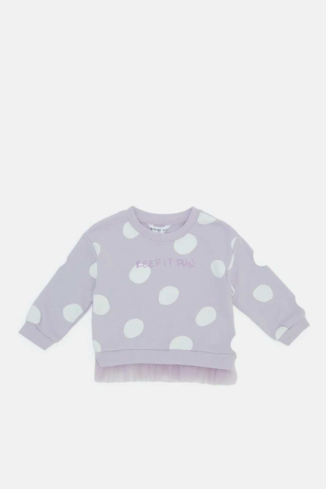 Infant Girls Lilac Printed Sweatshirt