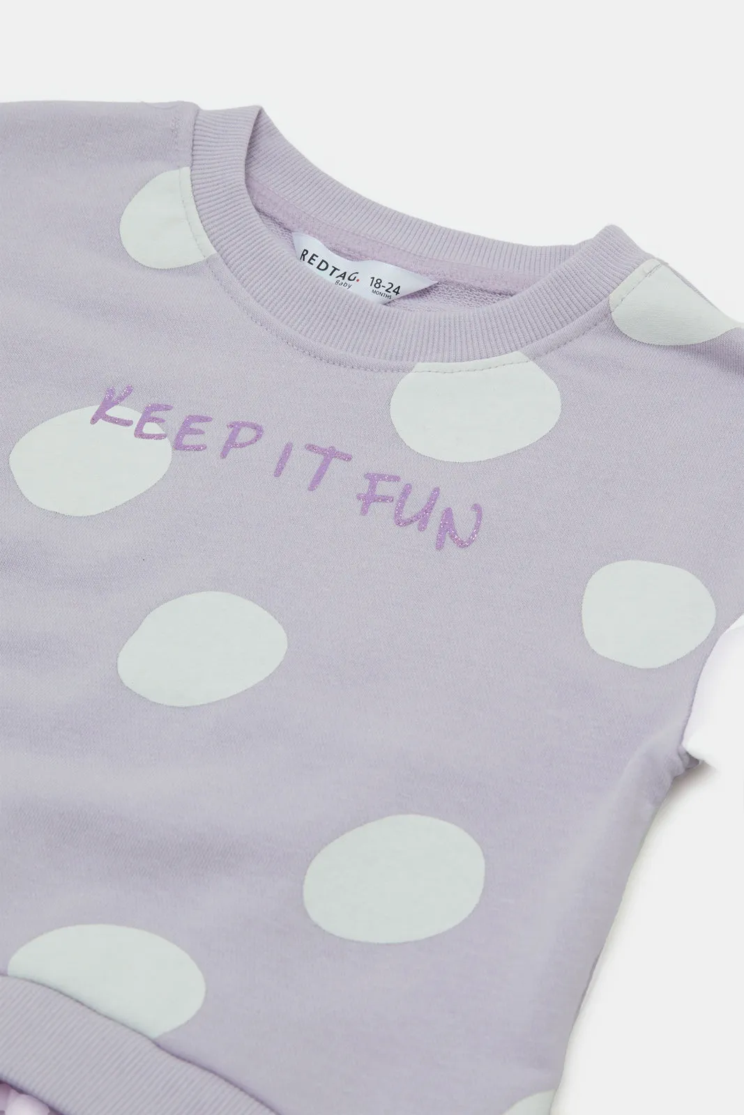 Infant Girls Lilac Printed Sweatshirt