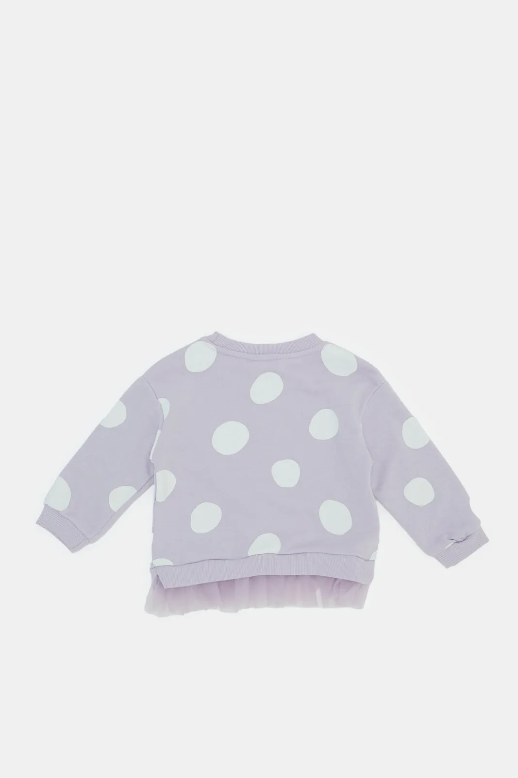 Infant Girls Lilac Printed Sweatshirt