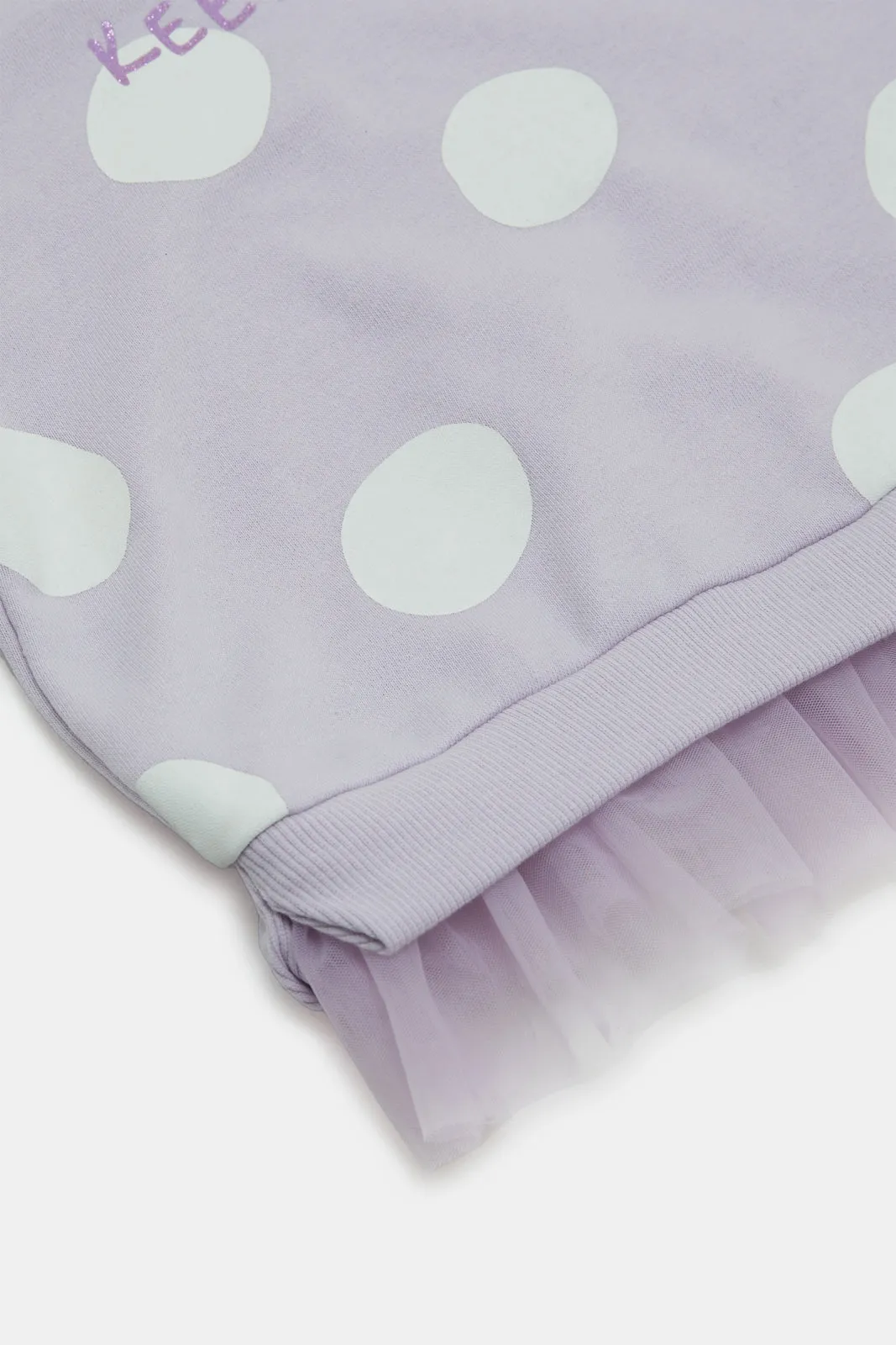 Infant Girls Lilac Printed Sweatshirt