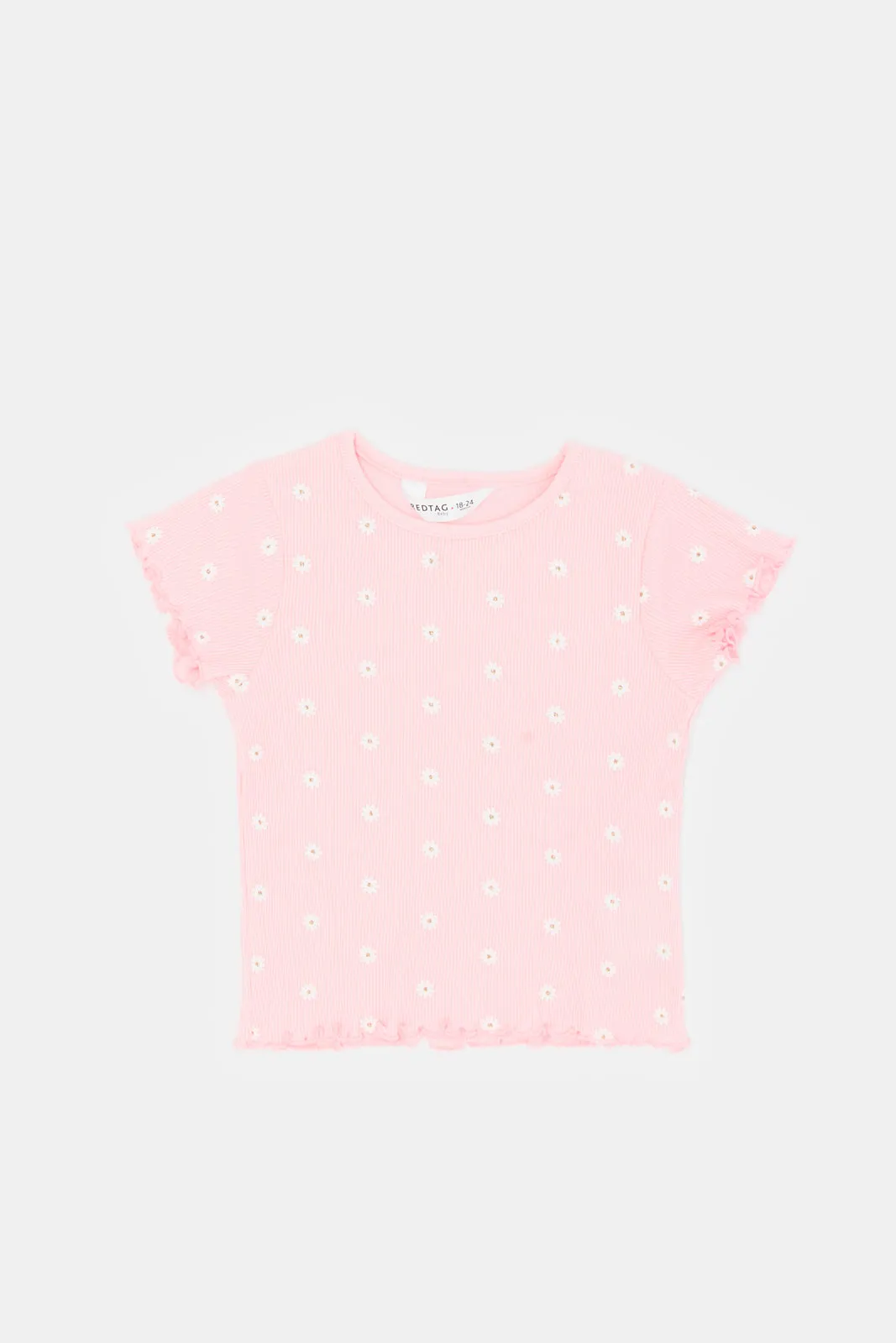 Infant Girls Pink Rib T-Shirt