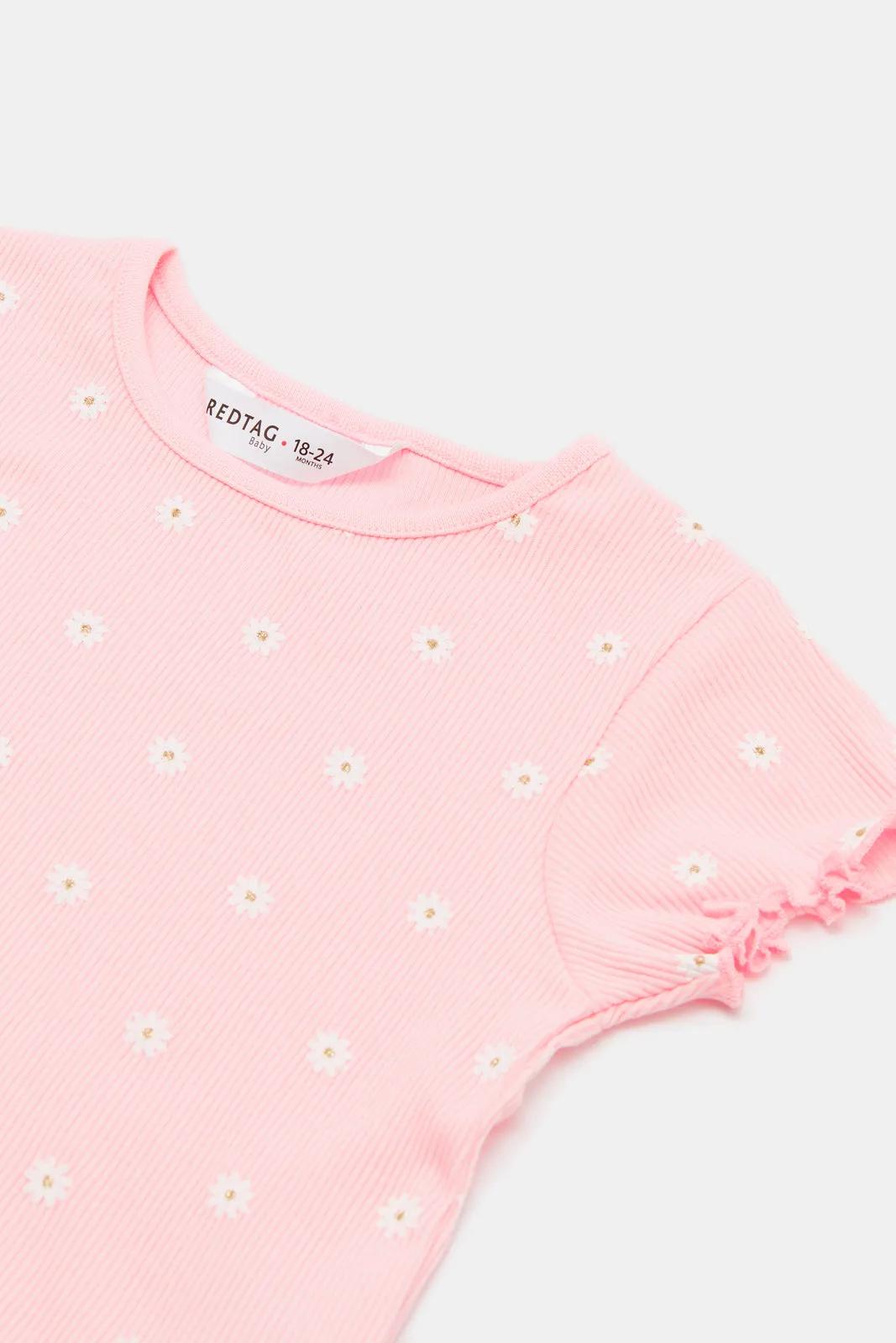 Infant Girls Pink Rib T-Shirt
