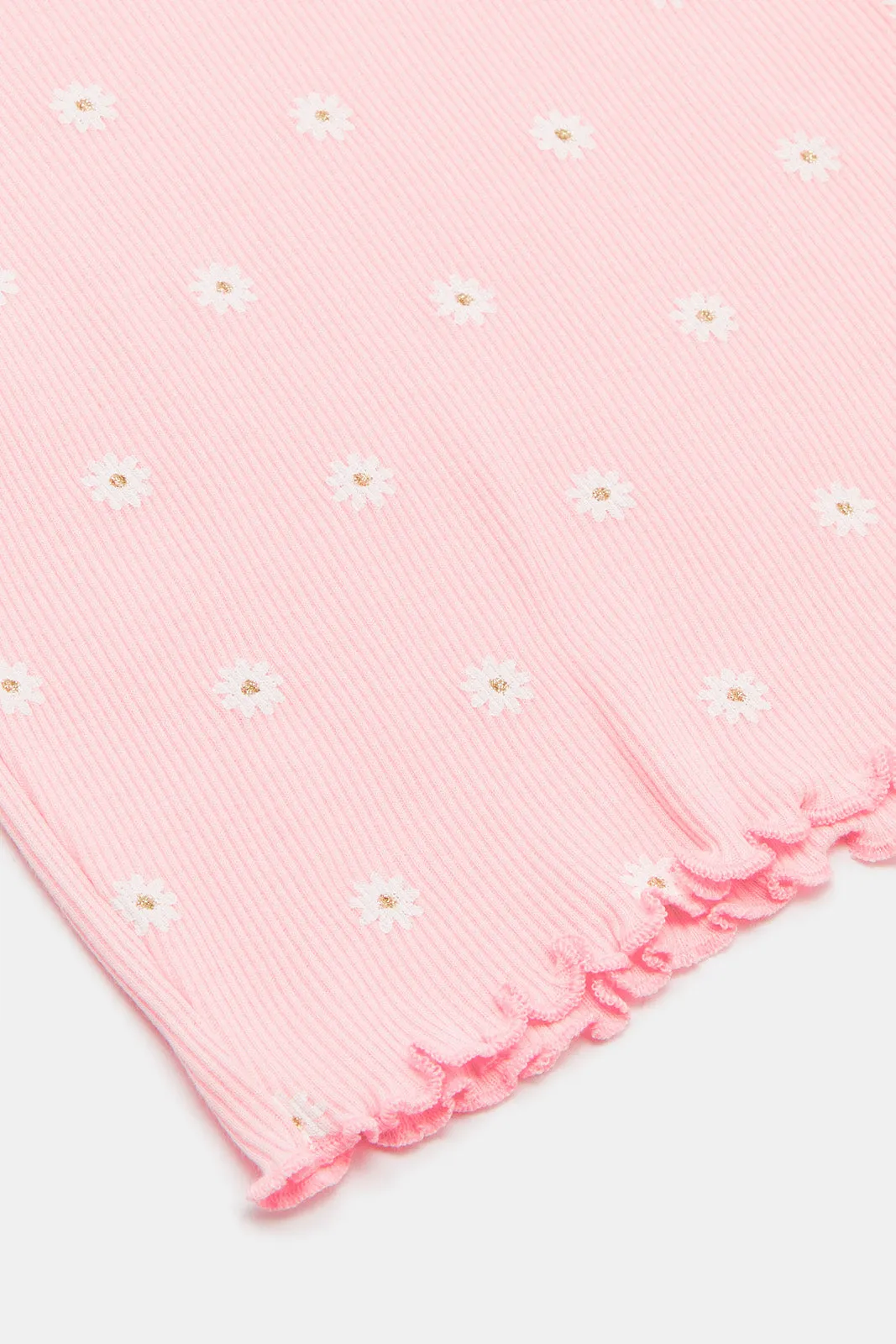 Infant Girls Pink Rib T-Shirt