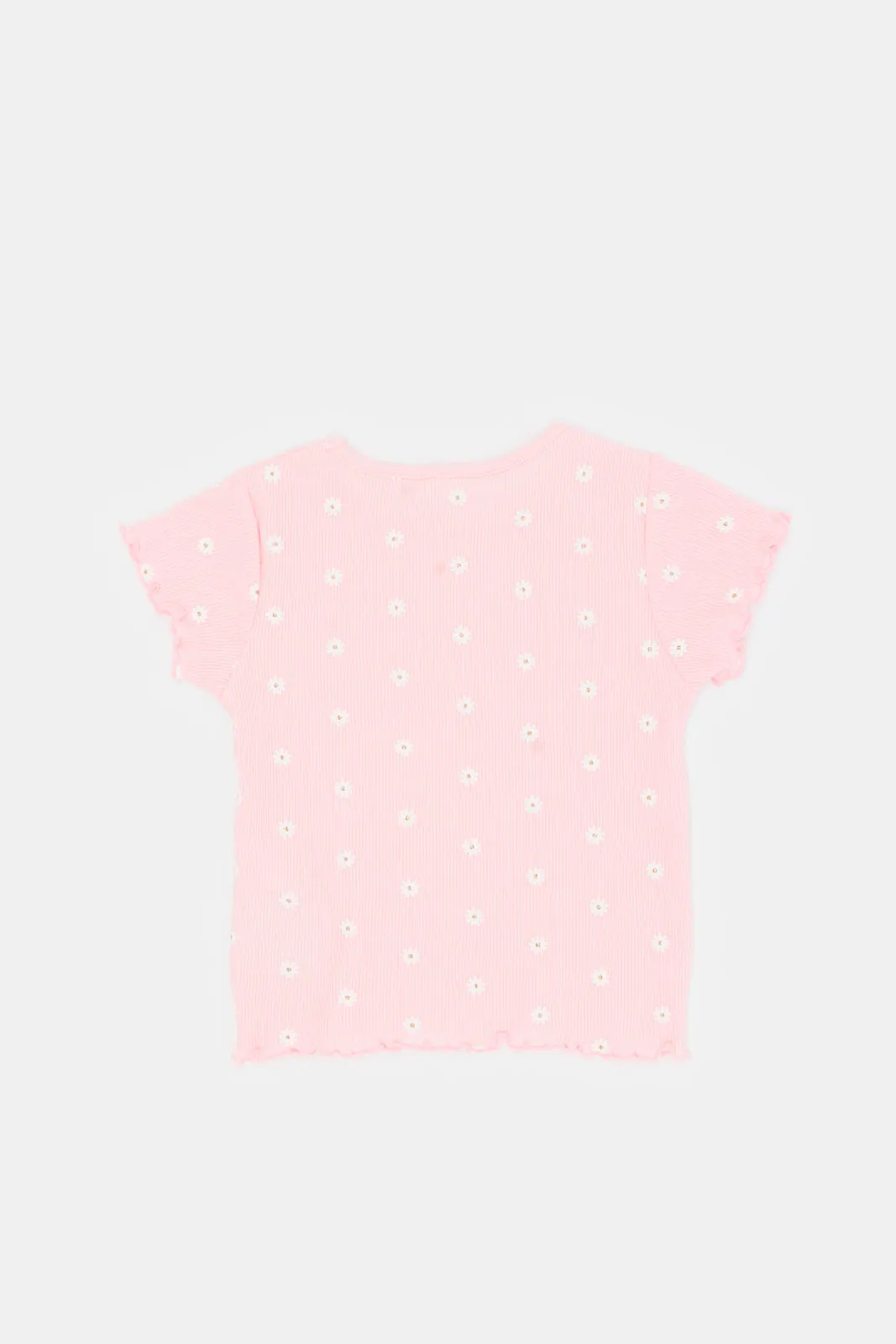 Infant Girls Pink Rib T-Shirt