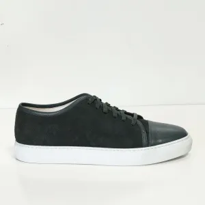 Leather and Suede Court Sneakers - Green White