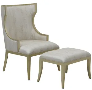 Luminous Silvery Gold wing Chair