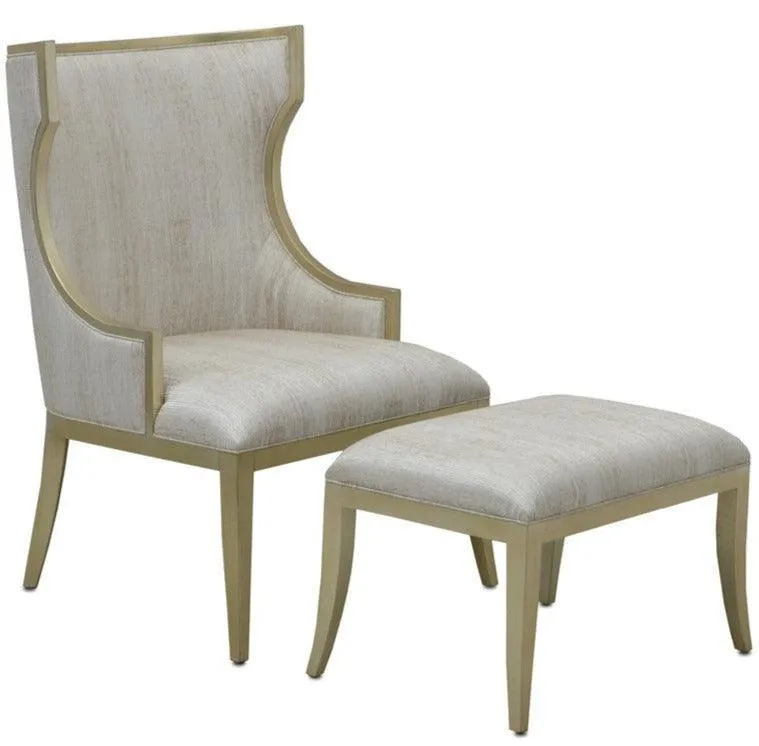 Luminous Silvery Gold wing Chair