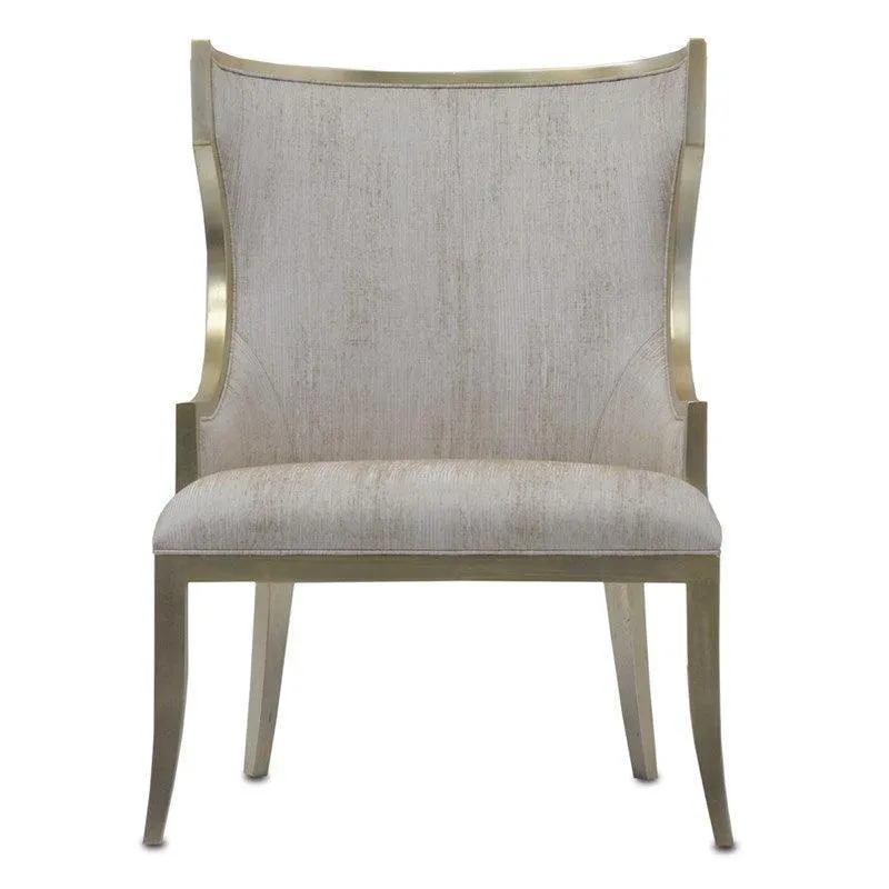 Luminous Silvery Gold wing Chair