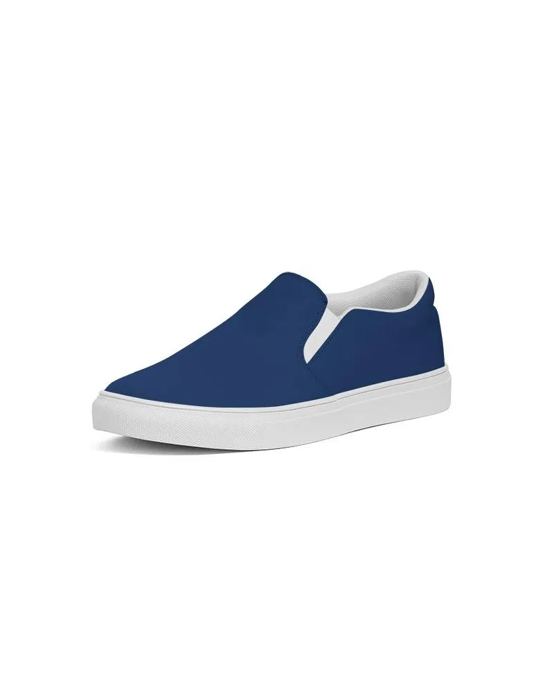 Medium Dark Blue Slip-On Canvas Sneakers | Men's | Medium Dark Pure Blue | C100M75Y0K60