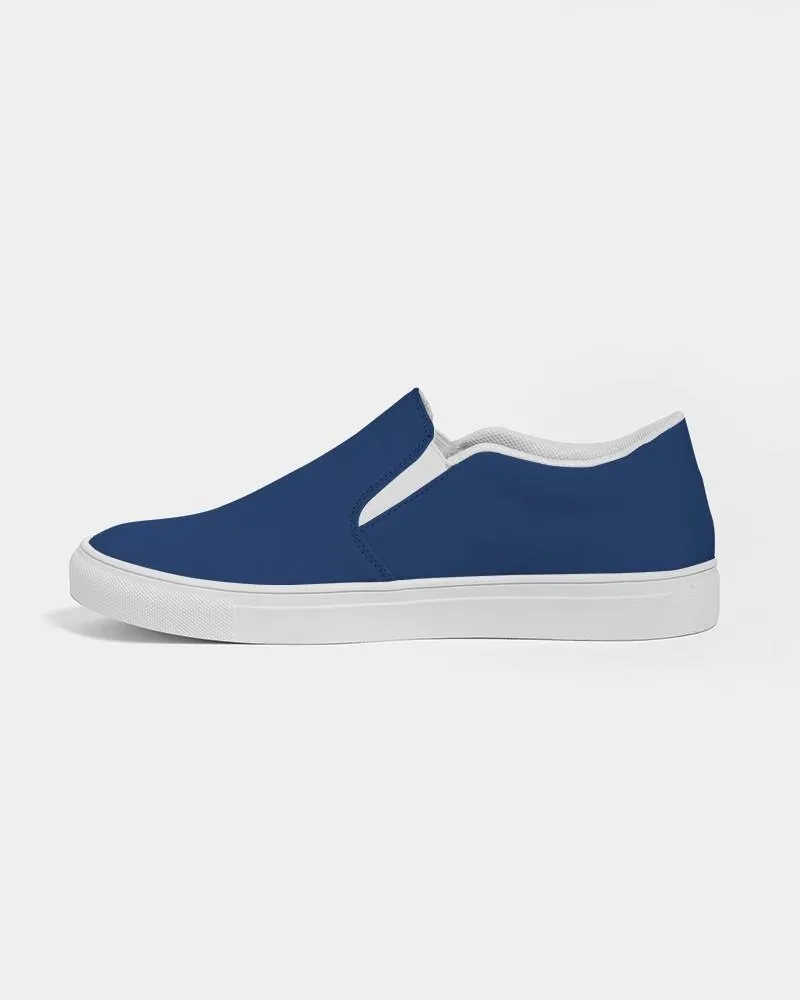 Medium Dark Blue Slip-On Canvas Sneakers | Men's | Medium Dark Pure Blue | C100M75Y0K60