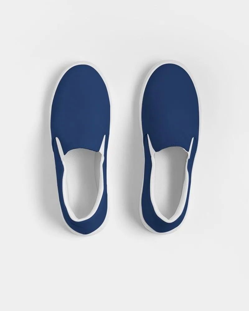 Medium Dark Blue Slip-On Canvas Sneakers | Men's | Medium Dark Pure Blue | C100M75Y0K60