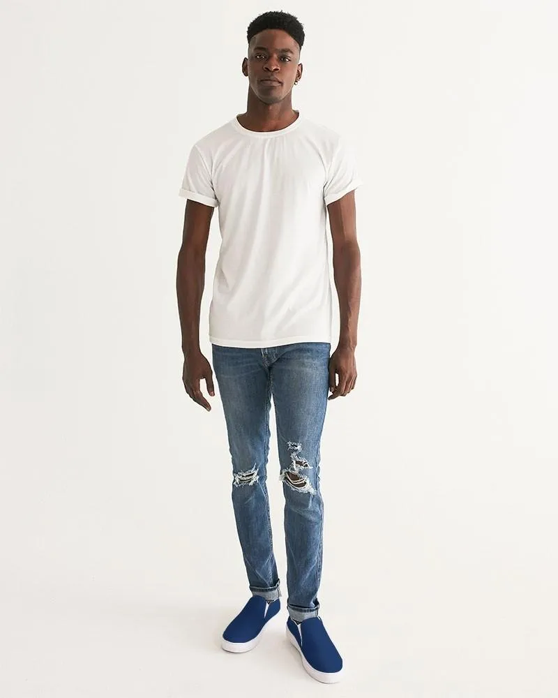 Medium Dark Blue Slip-On Canvas Sneakers | Men's | Medium Dark Pure Blue | C100M75Y0K60