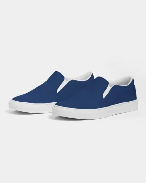 Medium Dark Blue Slip-On Canvas Sneakers | Men's | Medium Dark Pure Blue | C100M75Y0K60