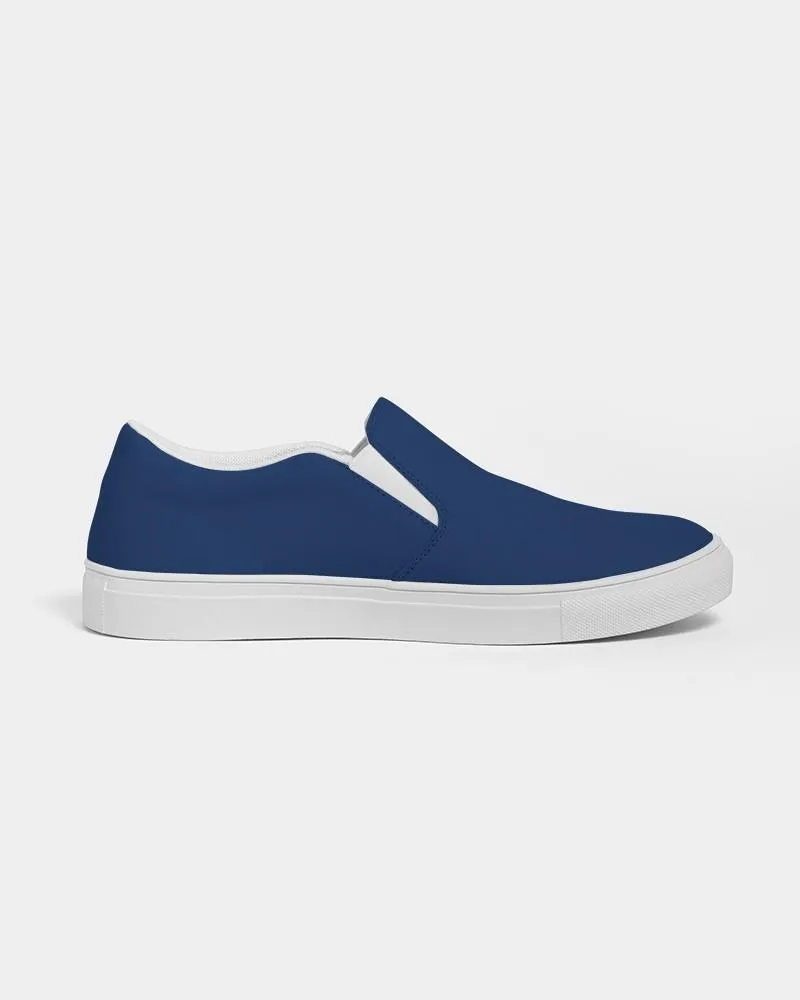 Medium Dark Blue Slip-On Canvas Sneakers | Men's | Medium Dark Pure Blue | C100M75Y0K60