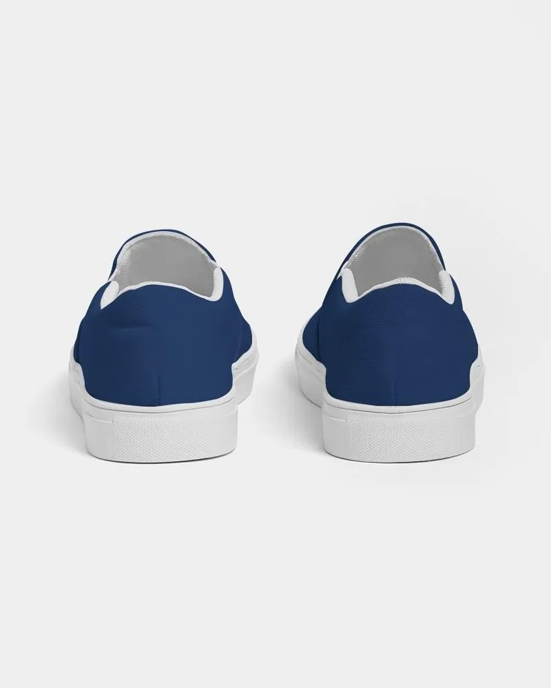 Medium Dark Blue Slip-On Canvas Sneakers | Men's | Medium Dark Pure Blue | C100M75Y0K60