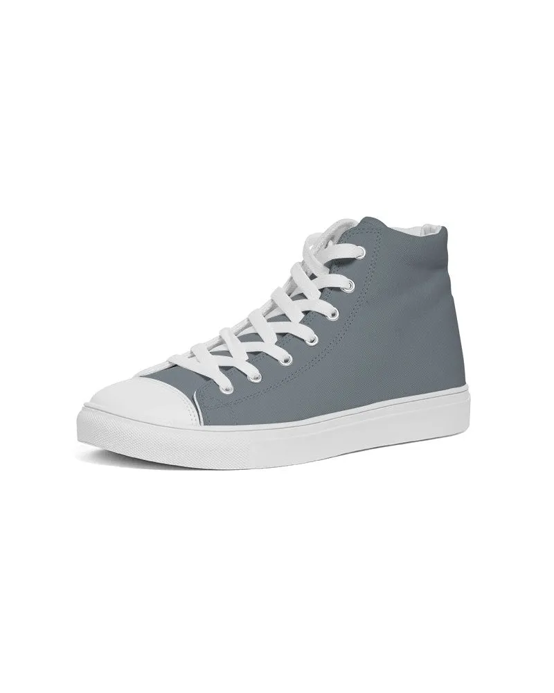 Medium Dark Cyan Gray Women's High-top Canvas Sneakers | Women's | Medium Dark Pale Cyan Gray | C10M0Y0K60