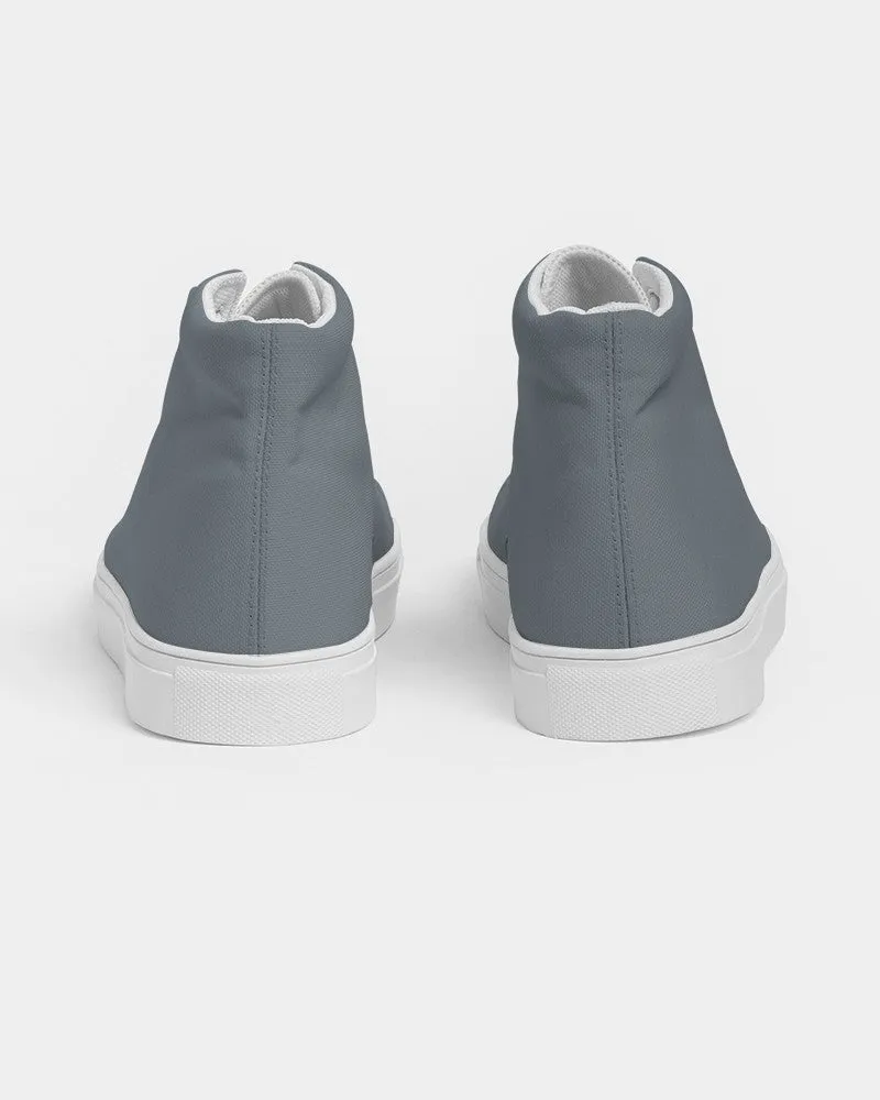 Medium Dark Cyan Gray Women's High-top Canvas Sneakers | Women's | Medium Dark Pale Cyan Gray | C10M0Y0K60