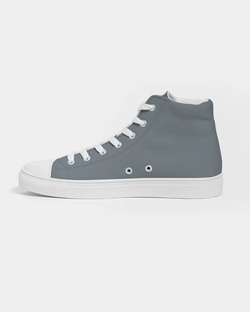 Medium Dark Cyan Gray Women's High-top Canvas Sneakers | Women's | Medium Dark Pale Cyan Gray | C10M0Y0K60