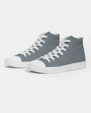 Medium Dark Cyan Gray Women's High-top Canvas Sneakers | Women's | Medium Dark Pale Cyan Gray | C10M0Y0K60
