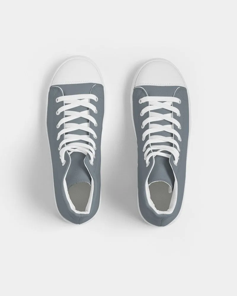 Medium Dark Cyan Gray Women's High-top Canvas Sneakers | Women's | Medium Dark Pale Cyan Gray | C10M0Y0K60