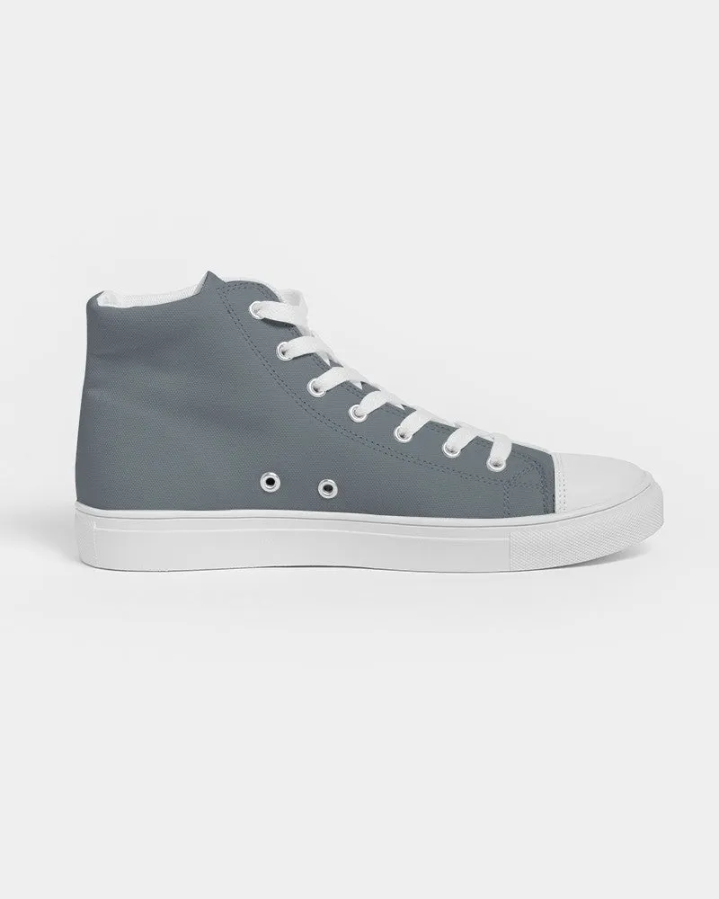 Medium Dark Cyan Gray Women's High-top Canvas Sneakers | Women's | Medium Dark Pale Cyan Gray | C10M0Y0K60