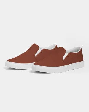 Medium Dark Midtone Red Slip-On Canvas Sneakers | Women's | C0M80Y80K60